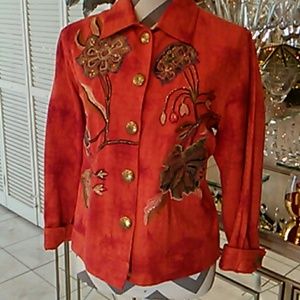 Orange Jacket With Splatters of Red